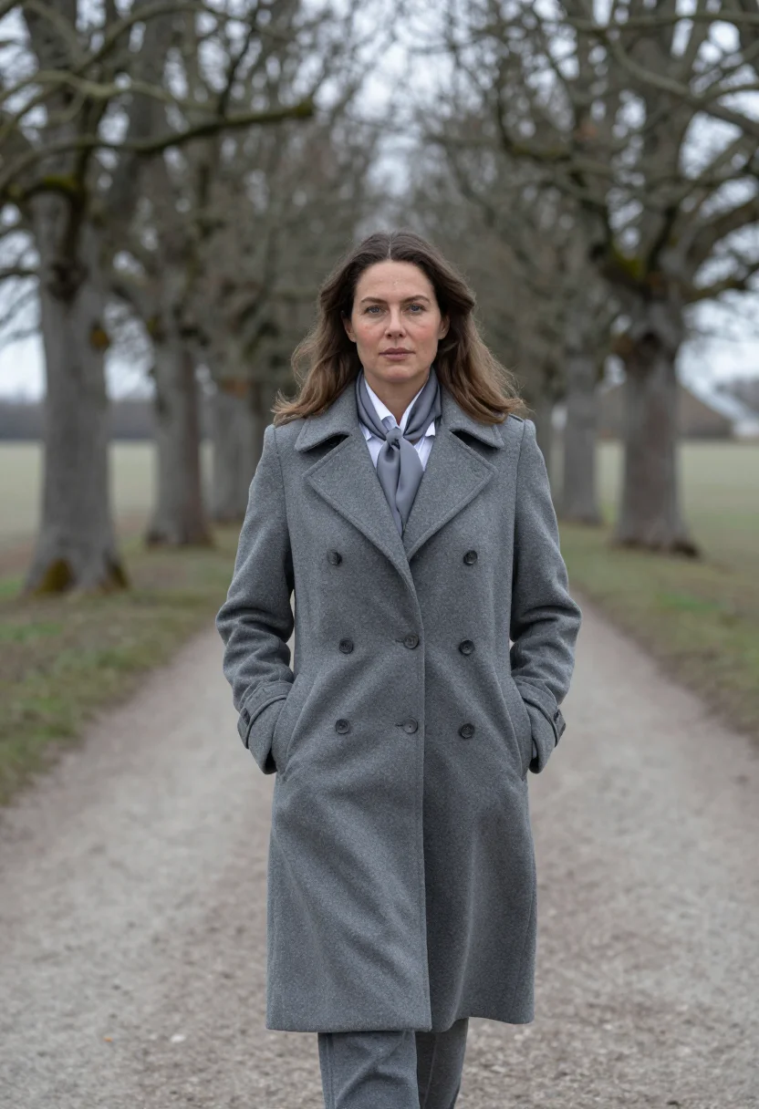 AI george sand nohant frock coat grey sample — portrait of a woman, framed half-length from the crown to th