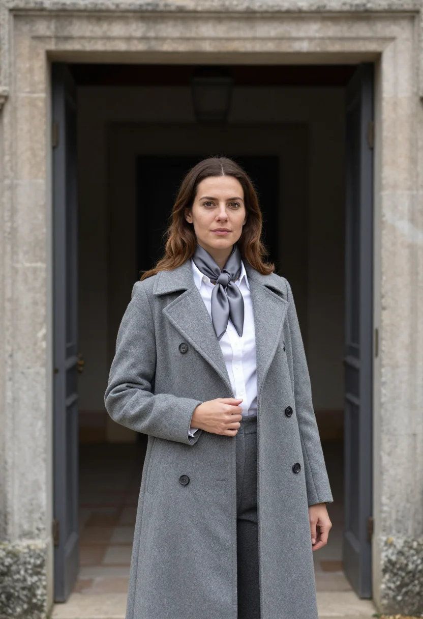 AI george sand nohant frock coat grey sample — portrait of a woman, framed chest-up from the ribs, the body