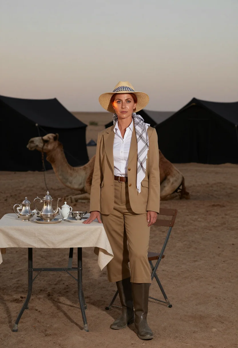 AI gertrude bell sample — portrait of a woman, full-length wide portrait of a Western-