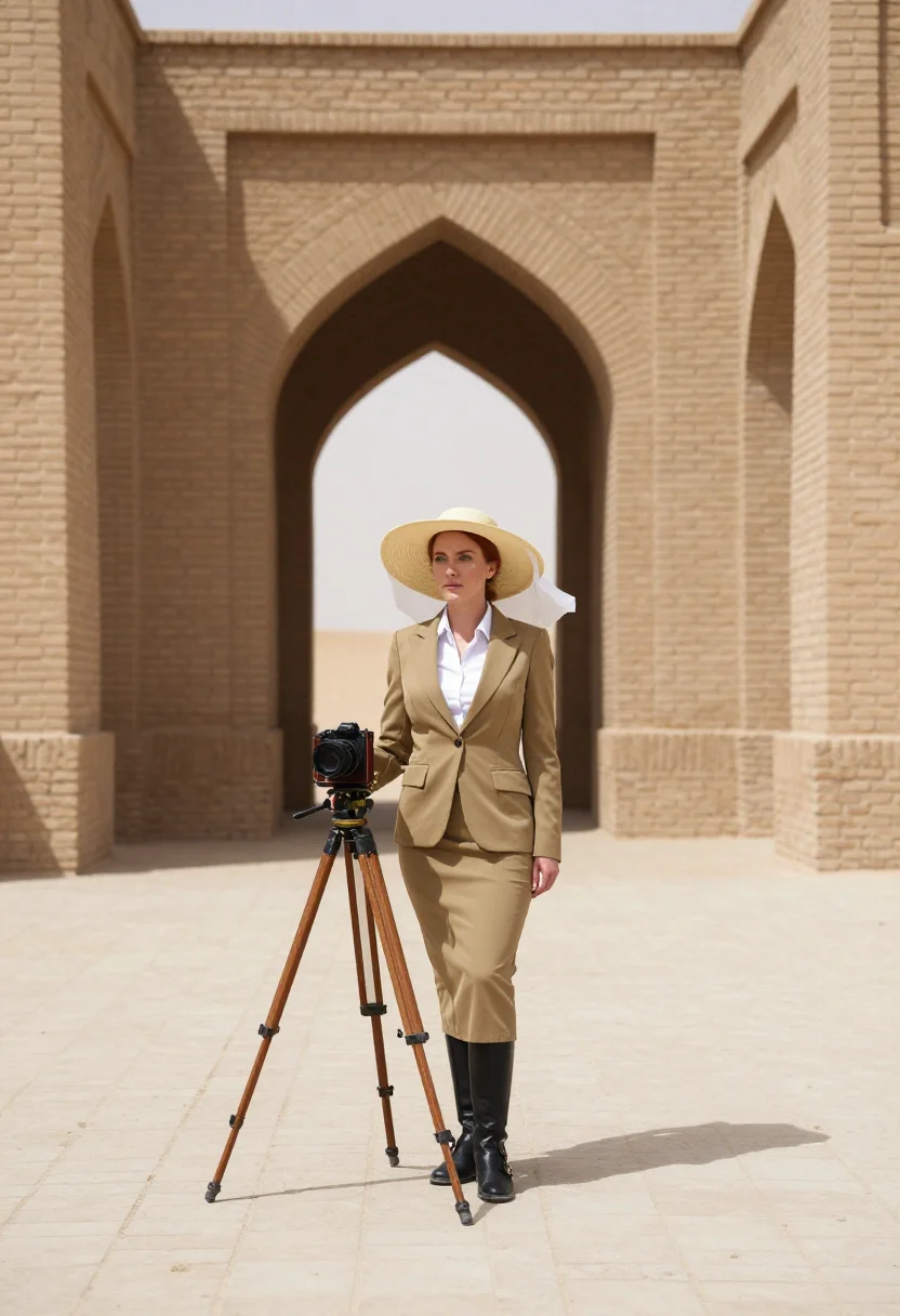 AI gertrude bell sample — portrait of a woman, full-length wide portrait of a Western-