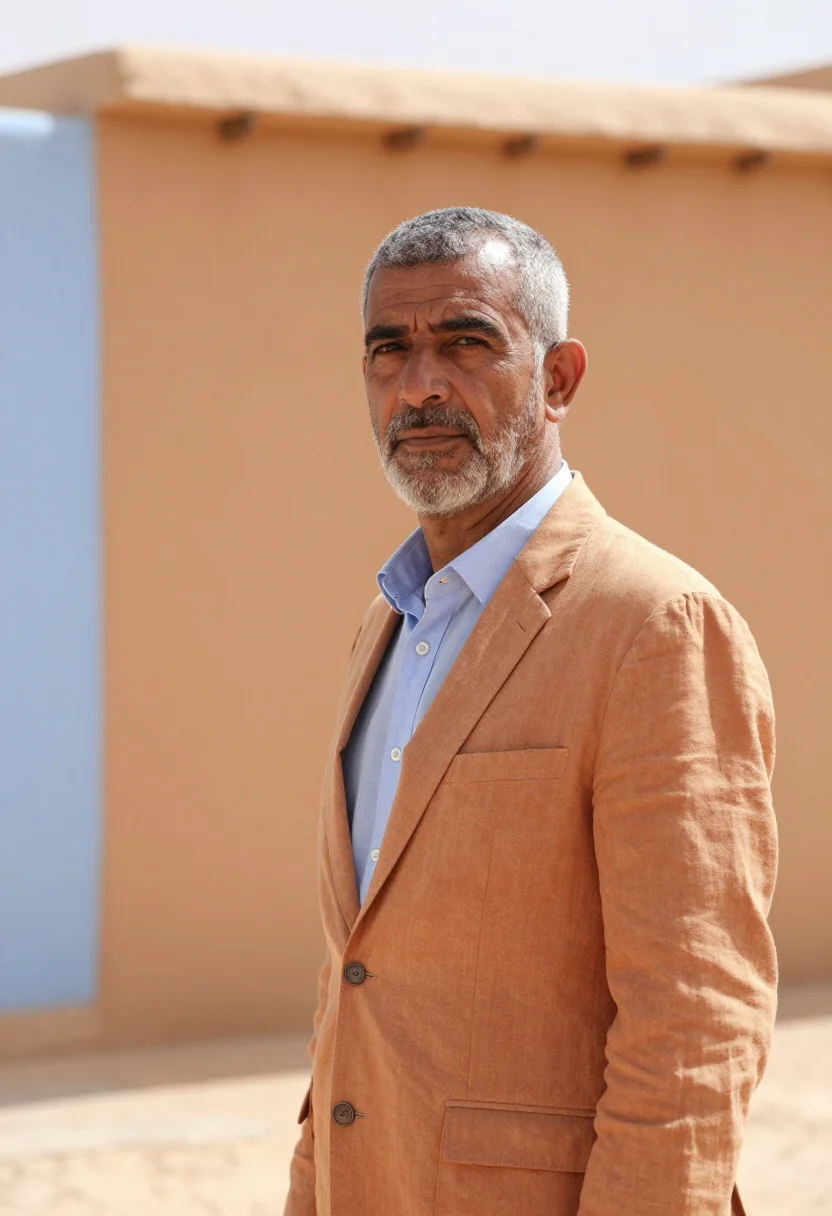 AI ghardaia architect mzab palette sample — portrait of a man, an architect in his fifties of Algerian M