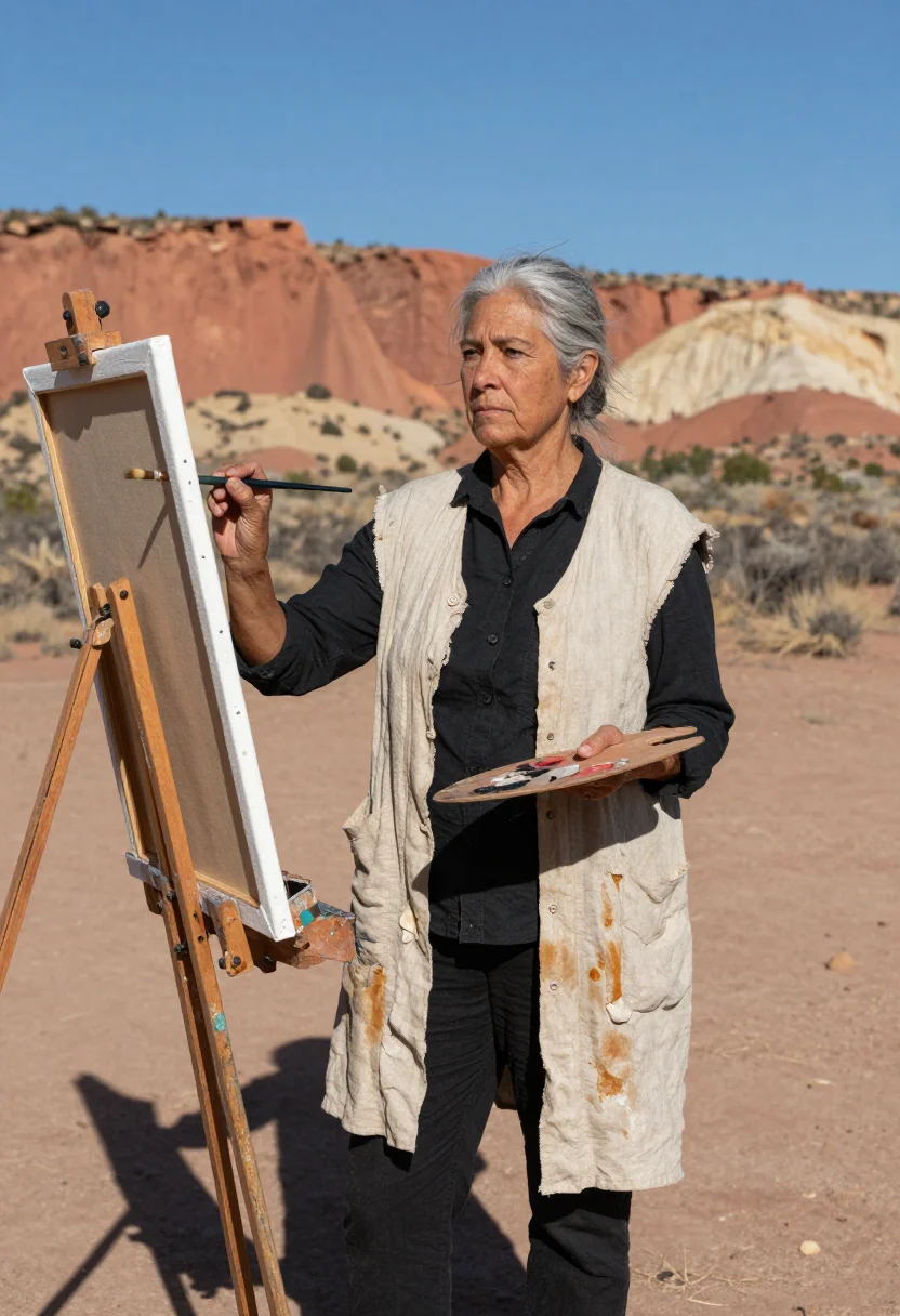 AI ghost ranch sample — portrait of a woman, three-quarter-length portrait of an Ame