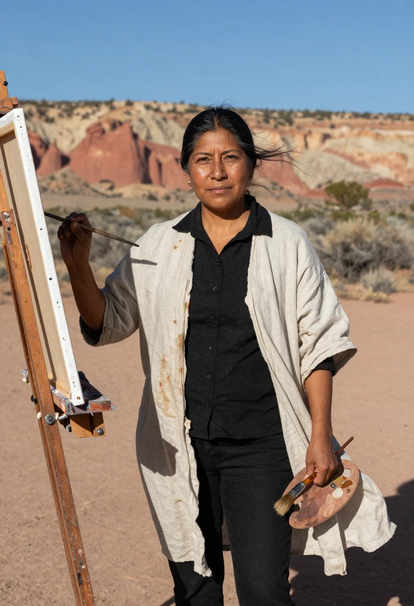 AI ghost ranch sample — portrait of a woman, half-length portrait of a Hispanic New