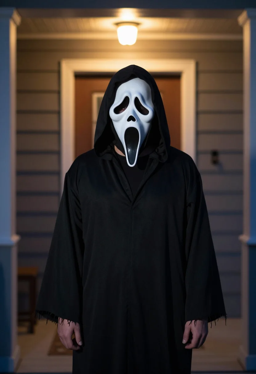 AI ghostface sample — portrait of a man, head-and-shoulders portrait of an America