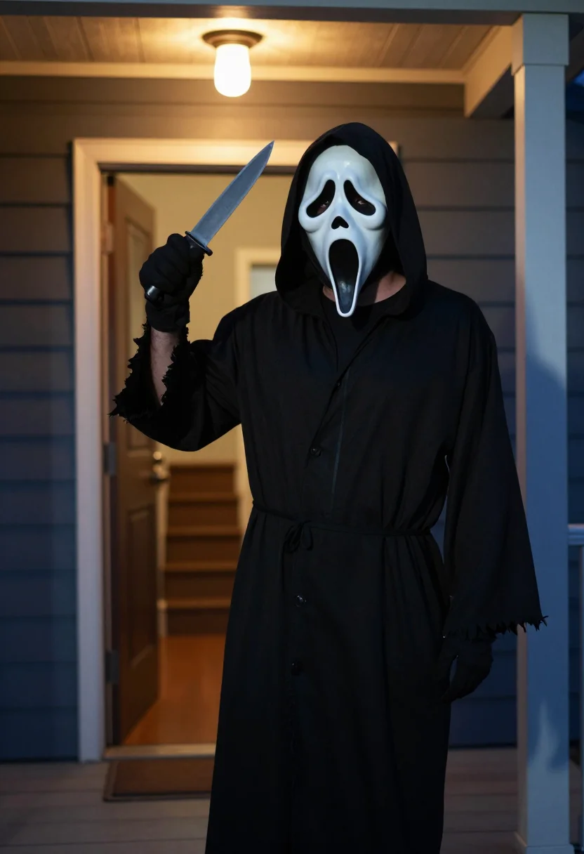 AI ghostface sample — portrait of a man, three-quarter-length portrait of an Ameri
