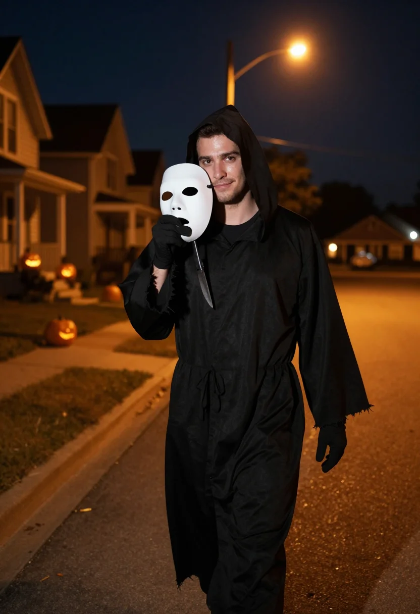AI ghostface sample — portrait of a man, three-quarter-length portrait of an Ameri