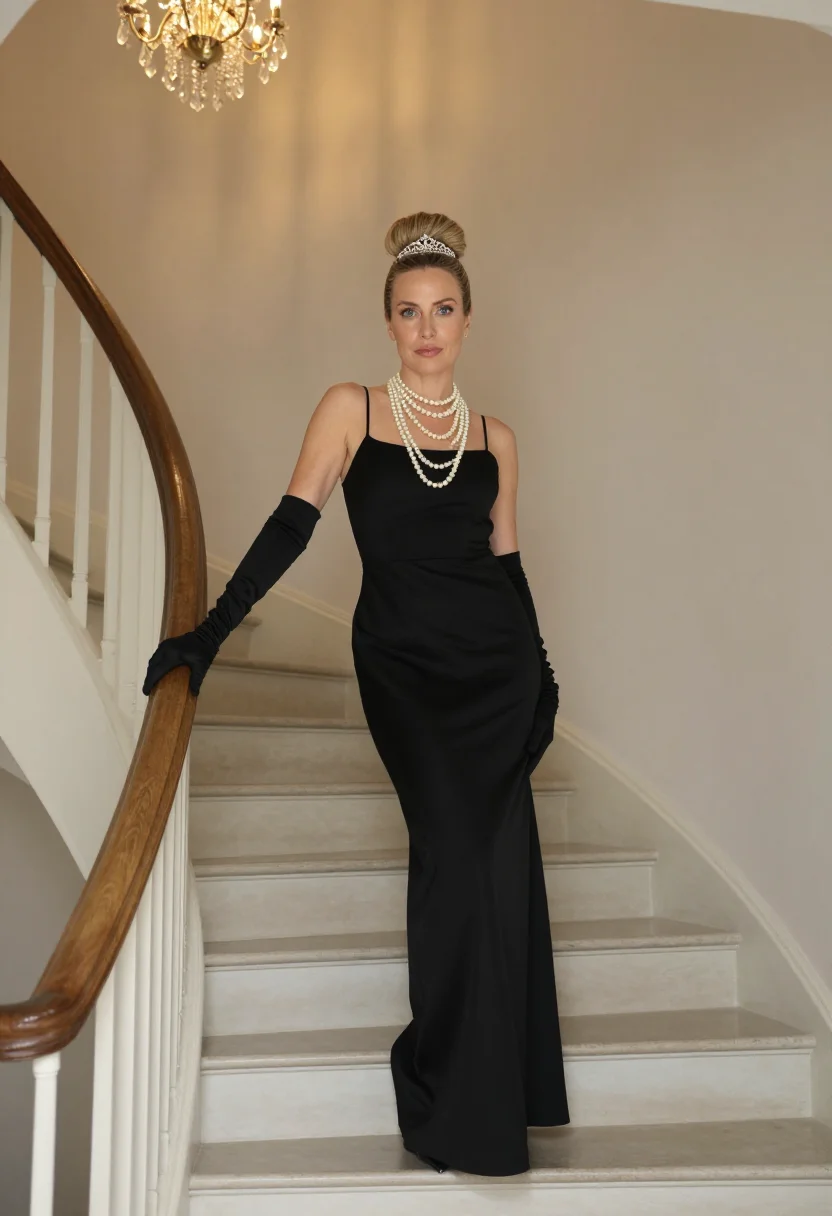 AI givenchy hepburn sample — portrait of a woman, full-length portrait of a Western-Europ