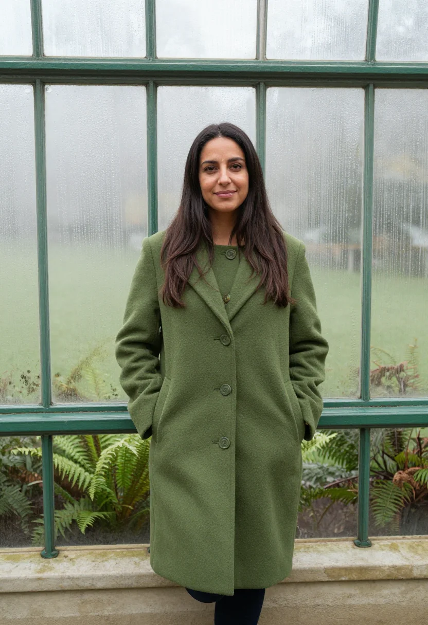 AI glasshouse fern green sample — portrait of a woman, full-length portrait of a woman in her
