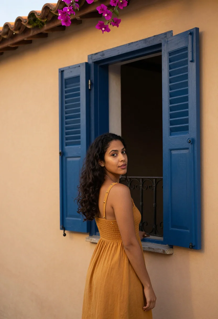 AI goa sample — portrait of a woman, head-and-shoulders portrait of a Latina