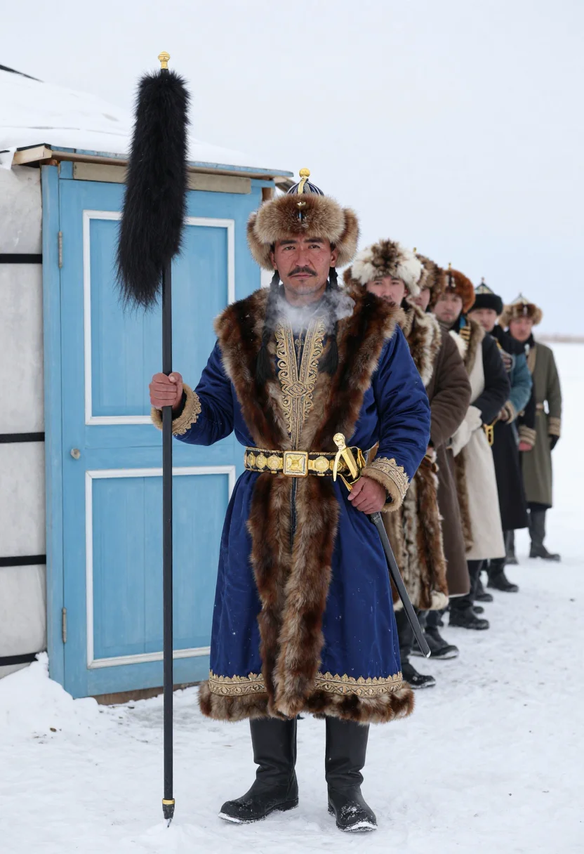 AI golden horde sample — portrait of a man, full-length portrait of a Central-Asian m
