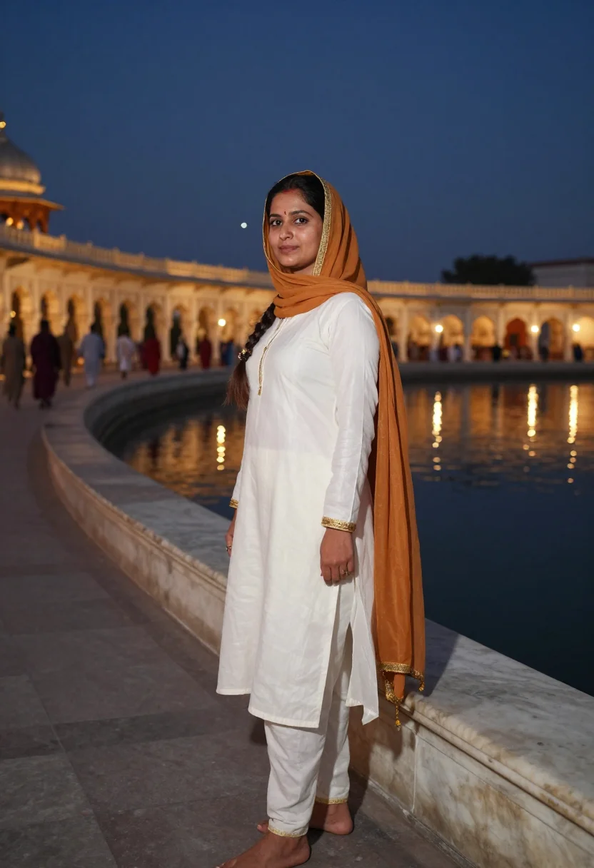 AI golden temple sample — portrait of a woman, full-length three-quarter portrait of a