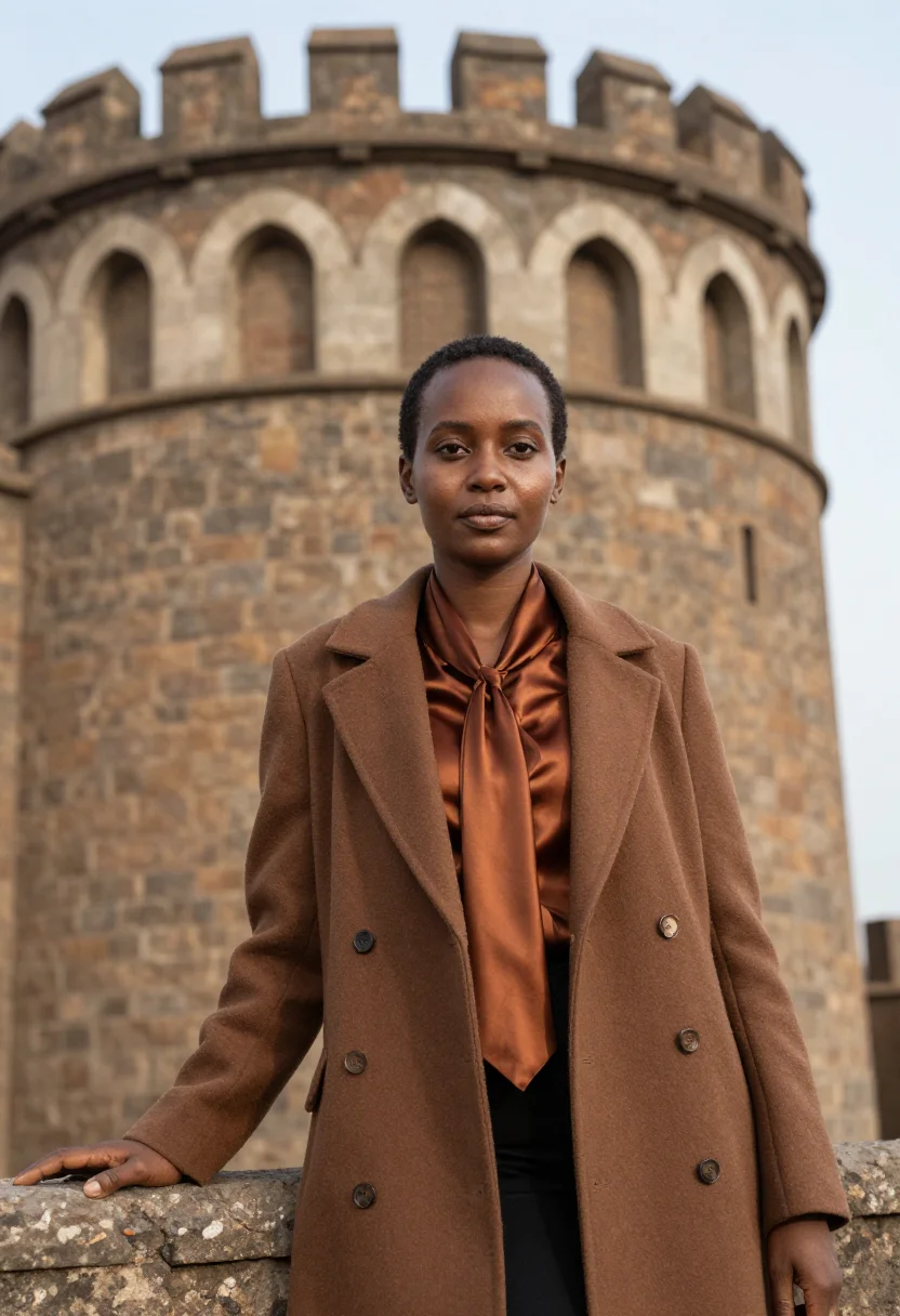 AI gondar conservator castle basalt brown sample — portrait of a woman, an Ethiopian conservator in her mid-thi