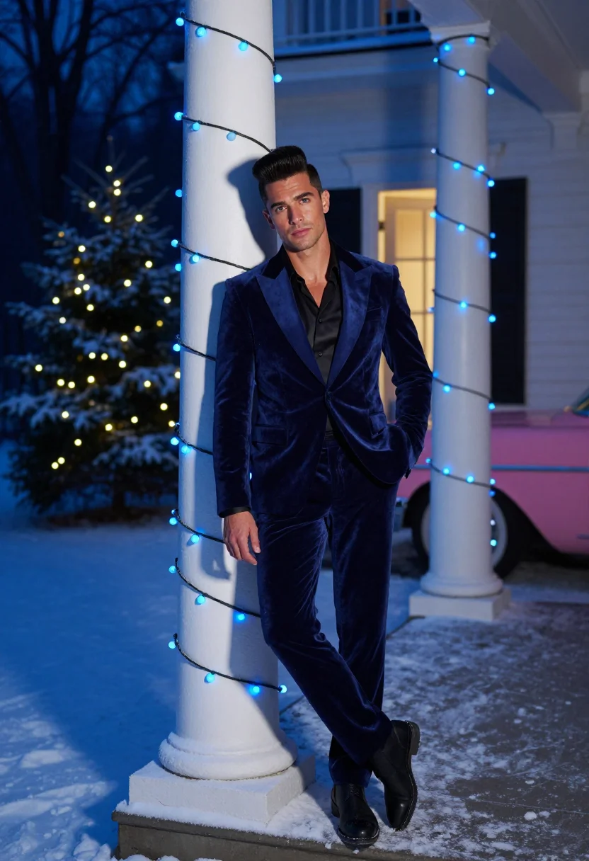 AI graceland christmas sample — portrait of a man, three-quarter-length portrait of a man of