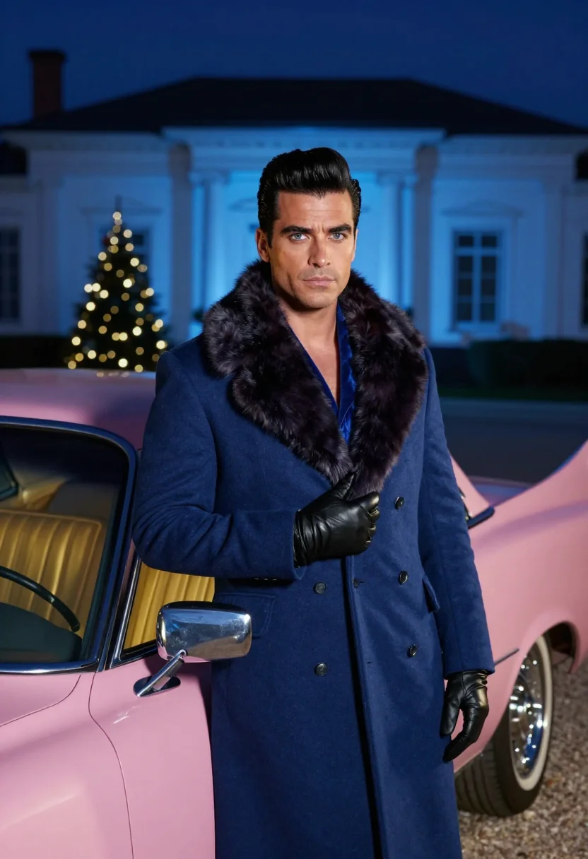 AI graceland christmas sample — portrait of a man, close half-length portrait of a man of We