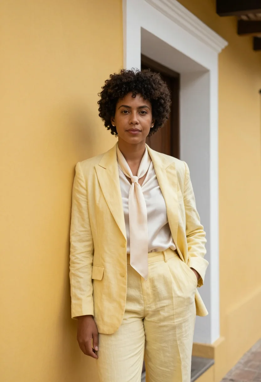 AI granada nicaragua hotelier yellow colonial sample — portrait of a woman, an Afro-Nicaraguan hotelier in her earl