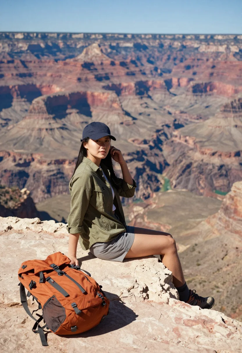 AI grand canyon sample — three-quarter-length portrait of an East-Asian woman in her