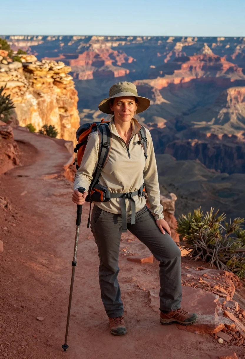 AI grand canyon sample — three-quarter-length portrait of a Western-European woman in