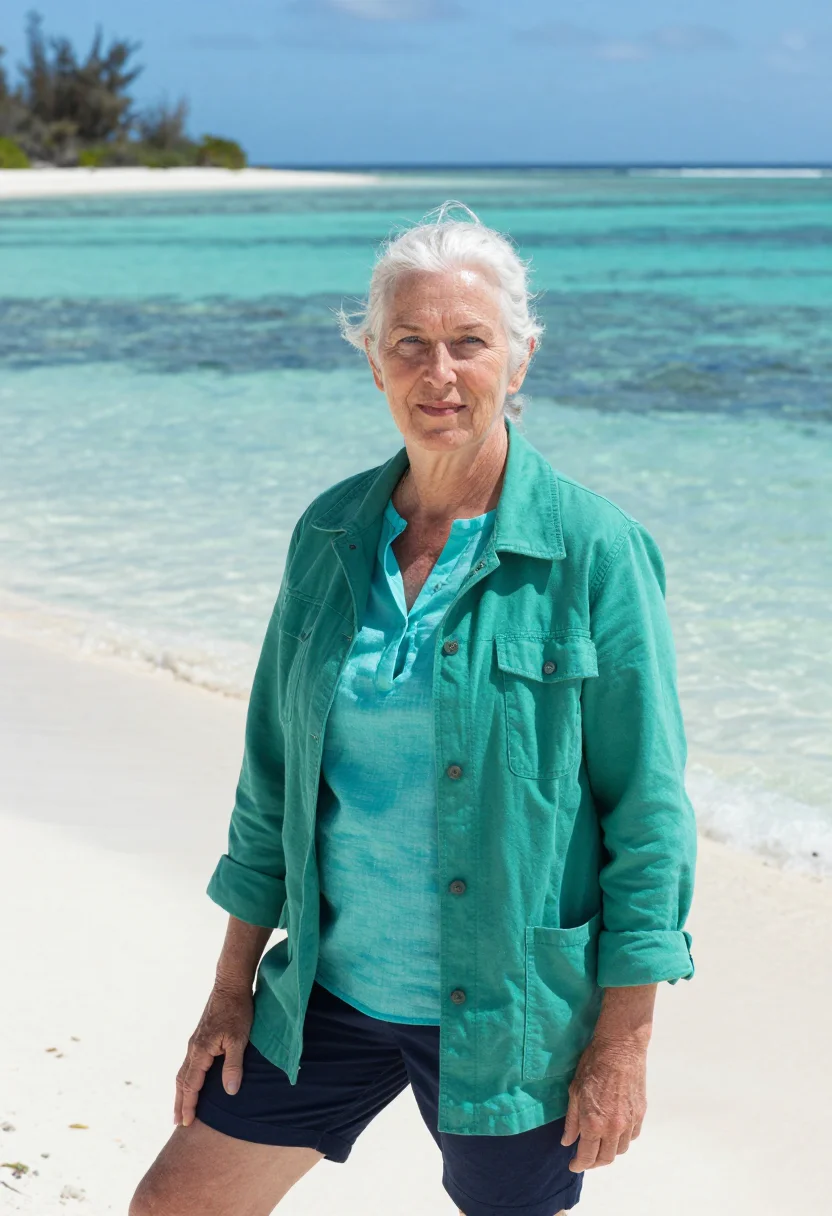AI great barrier reef marine biologist coral turquoise sample — portrait of a marine biologist, a woman of Irish-Australian