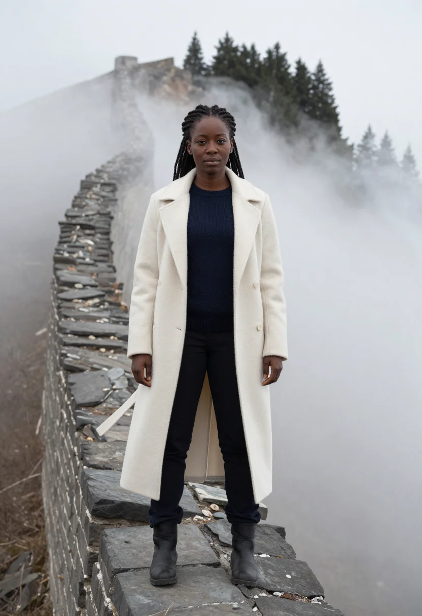 AI great wall sample — portrait of a woman, three-quarter-length portrait of a Blac
