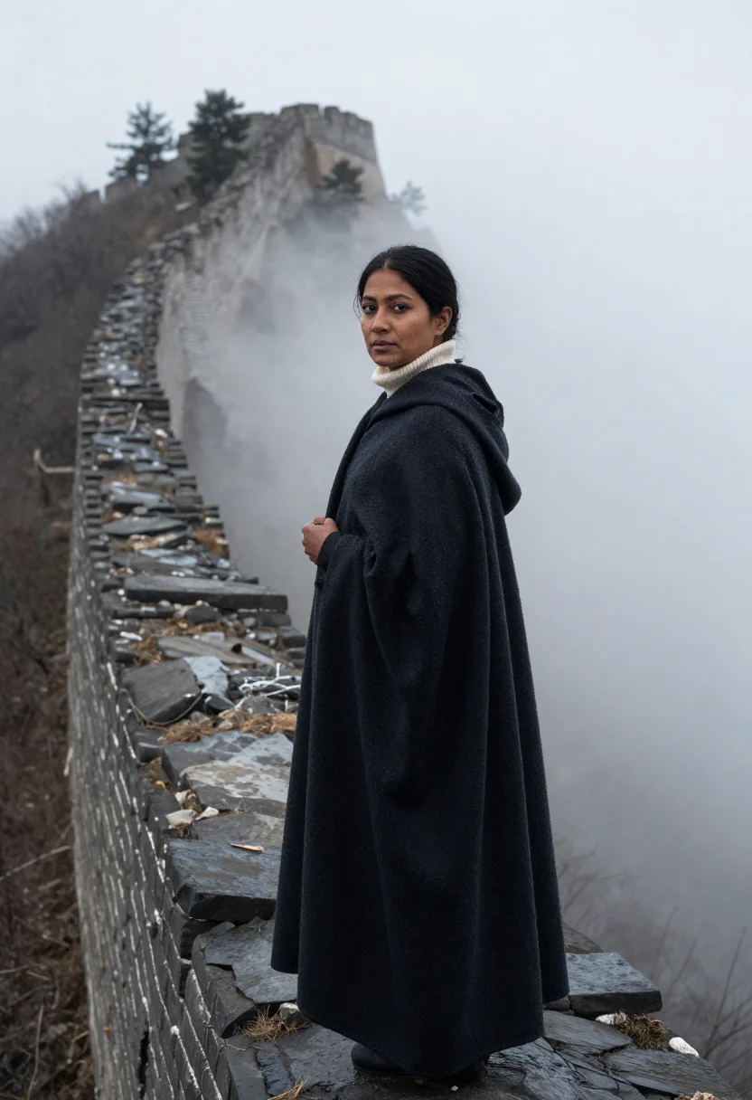 AI great wall sample — portrait of a woman, half-length three-quarter portrait of a