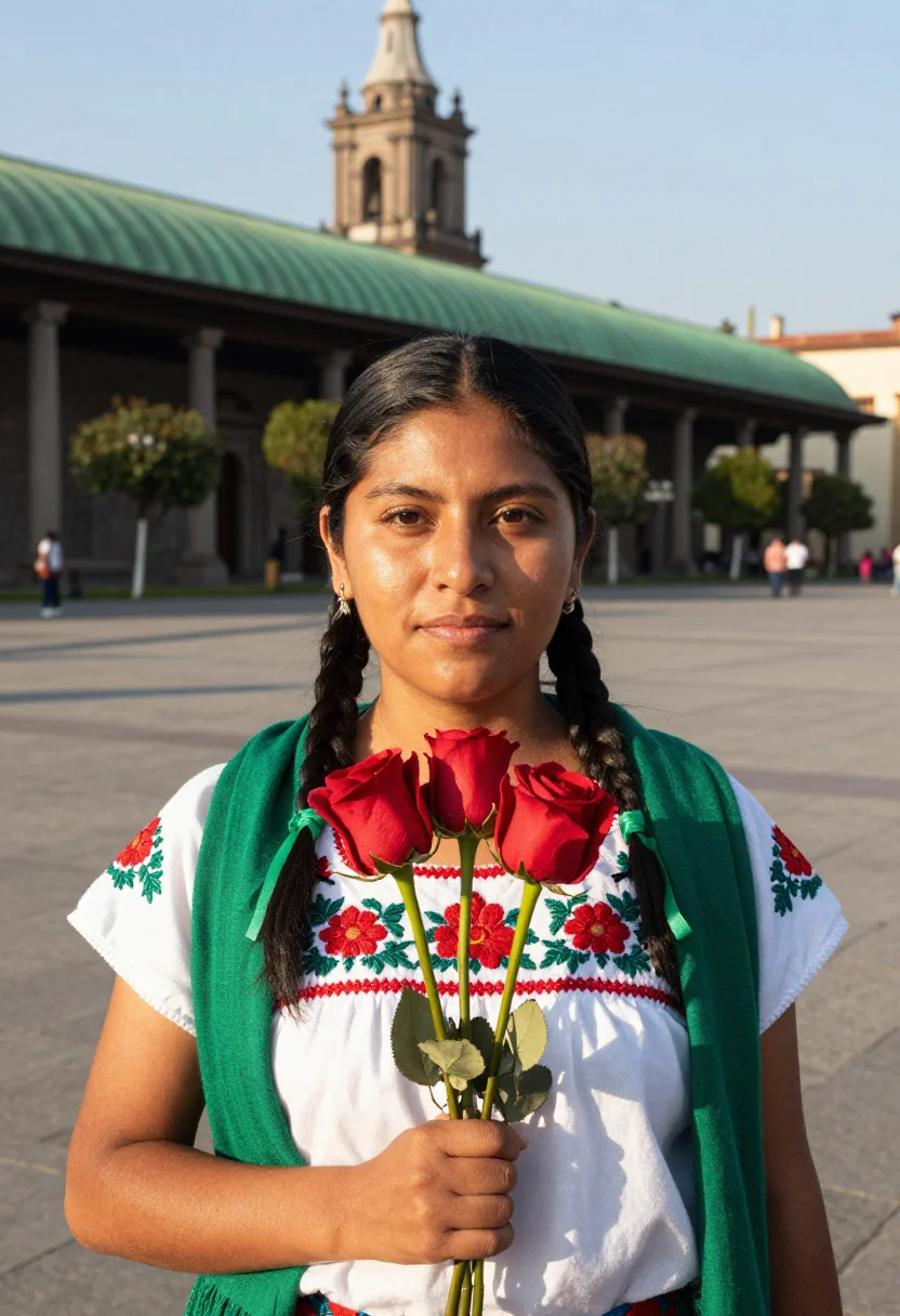 AI guadalupe sample — portrait of a woman, head-and-shoulders portrait of a Nahua