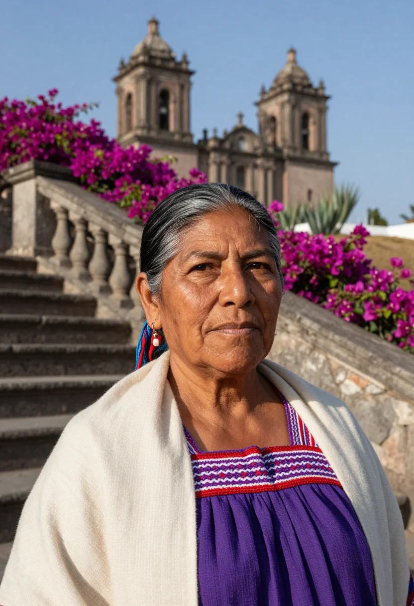 AI guadalupe sample — portrait of a woman, head-and-shoulders portrait of a Zapote