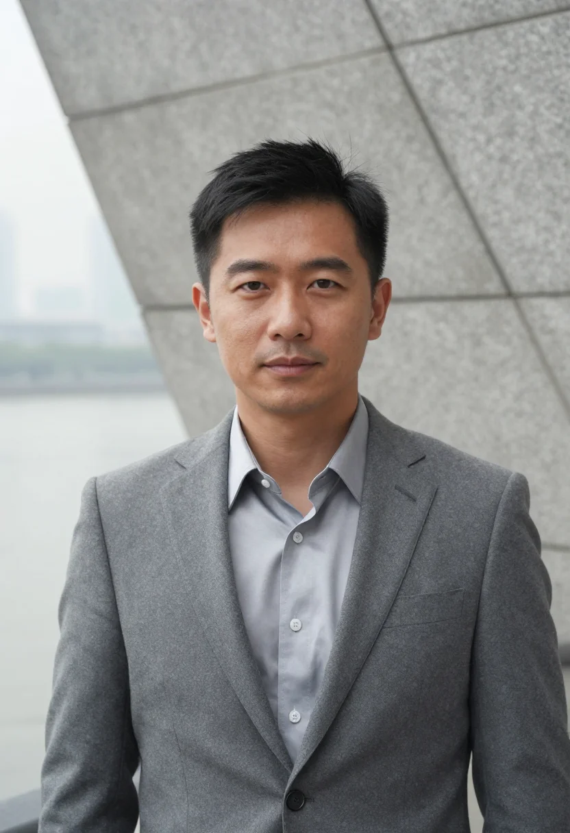 AI guangzhou trade executive pearl river silver sample — portrait of a man, a trade executive in his mid-forties of C