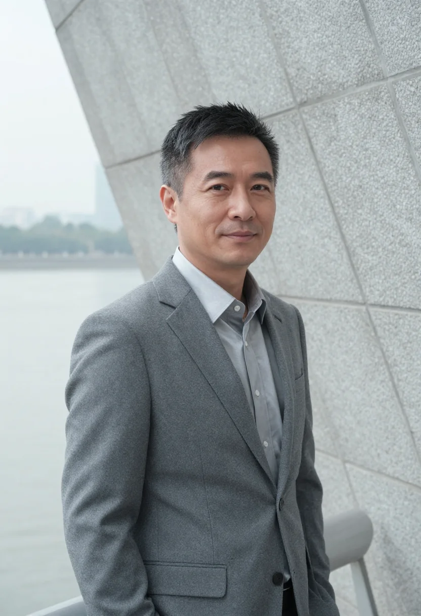 AI guangzhou trade executive pearl river silver sample — portrait of a man, a trade executive in his late fifties of