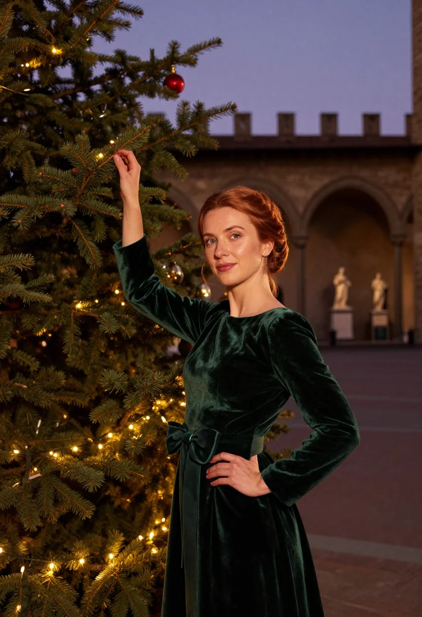 AI gucci firenze natale sample — portrait of a woman, three-quarter-length portrait of a West
