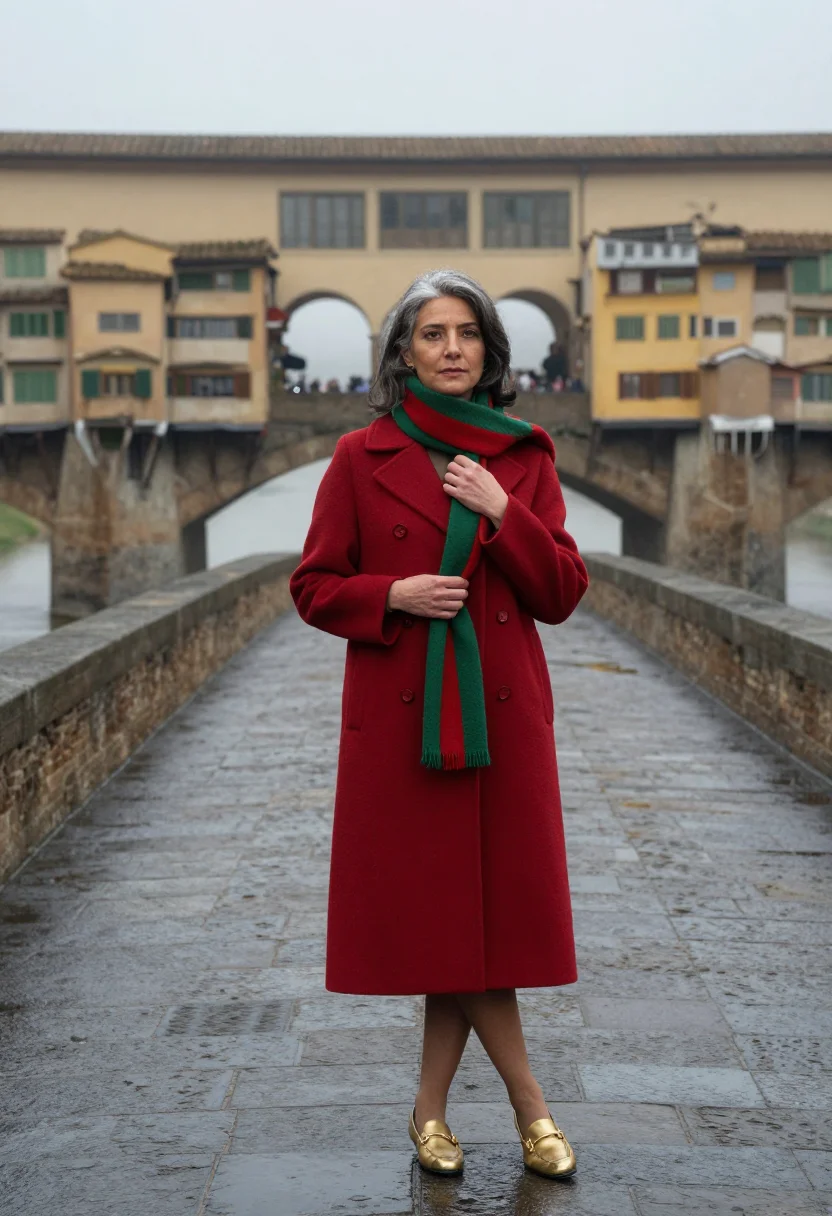 AI gucci firenze natale sample — portrait of a woman, three-quarter-length portrait of an Ita