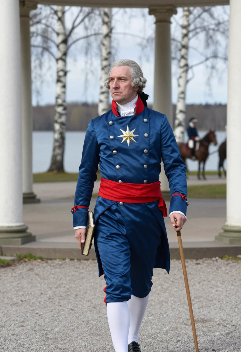 AI gustav iii sample — portrait of a man, half-length walking portrait of a Swedish