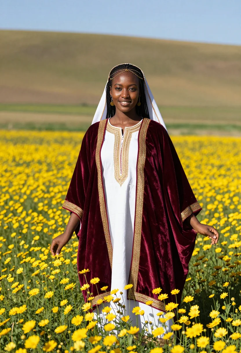 AI habesha bride sample — portrait of a woman, full-length portrait of a young Ethiopi