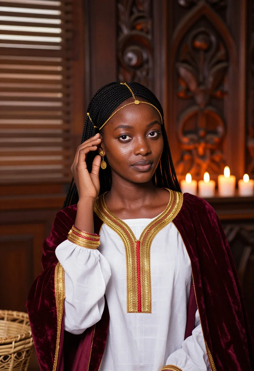 AI habesha bride sample — portrait of a woman, chest-up portrait of a young Ethiopian