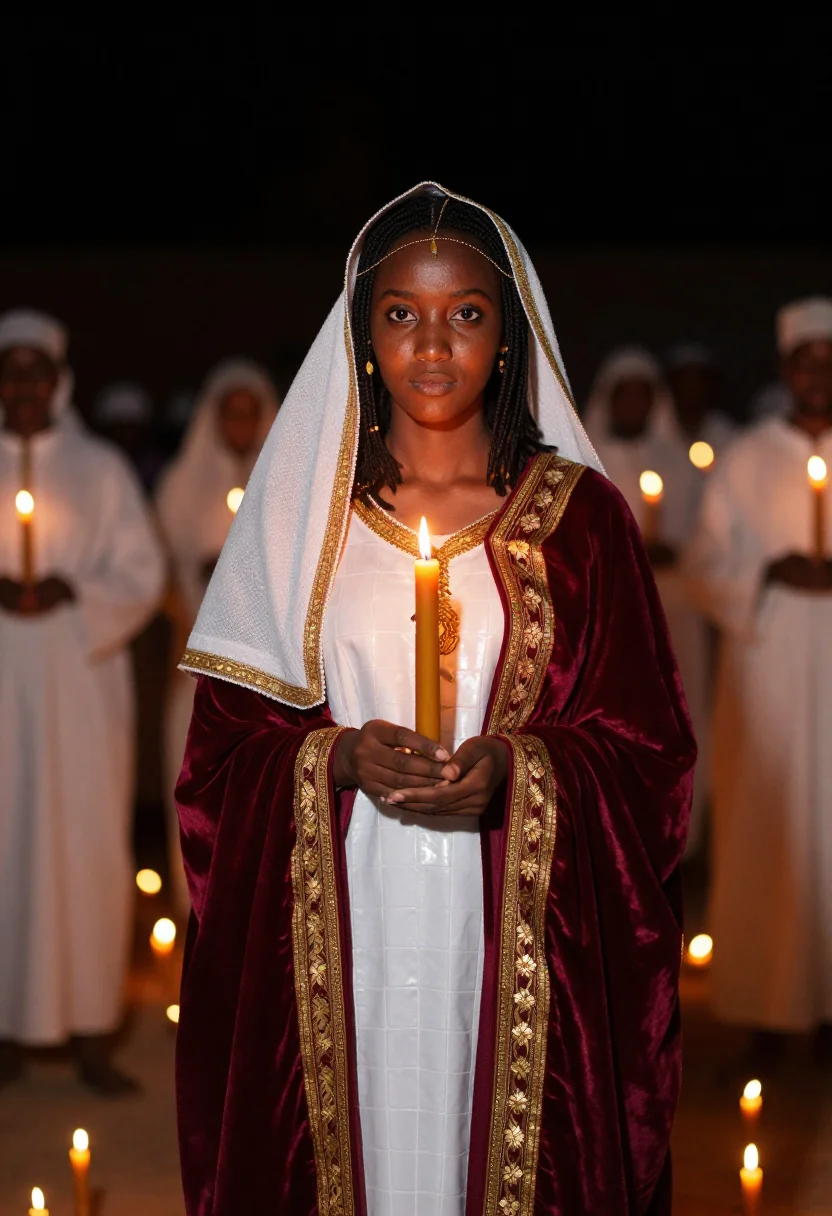 AI habesha bride sample — portrait of a woman, three-quarter-length portrait of a youn