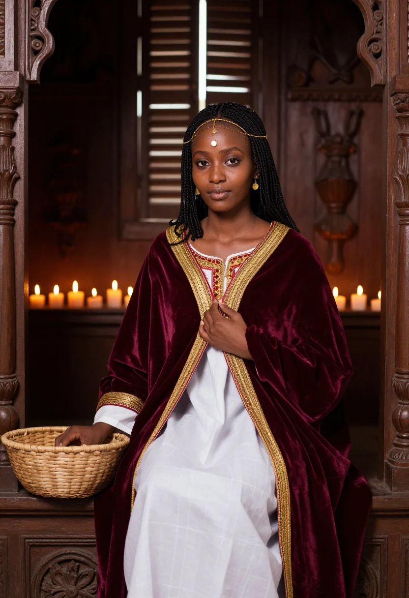 AI habesha bride sample — portrait of a woman, half-length portrait of a young Ethiopi