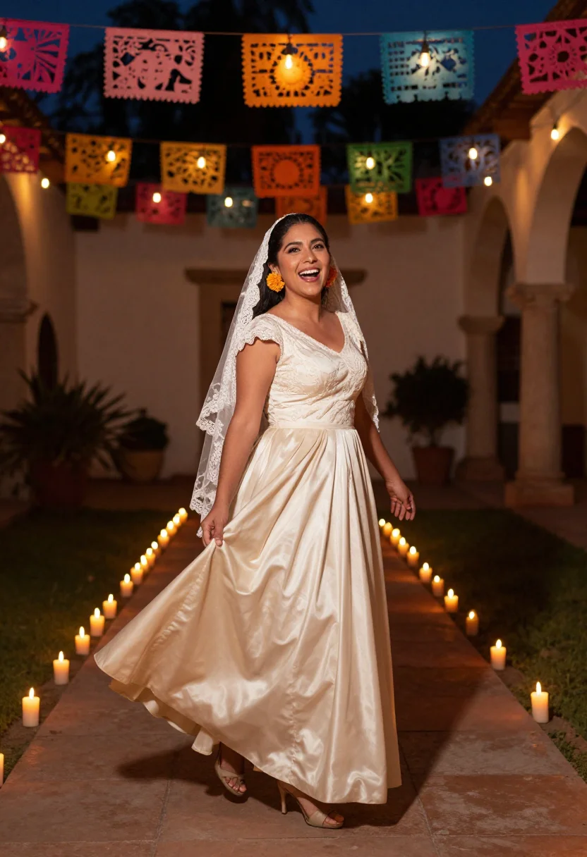 AI hacienda bride sample — portrait of a woman, full-length portrait of a Mexican woman