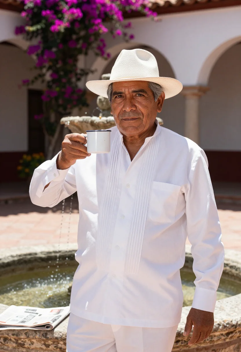 AI hacienda patron sample — portrait of a man, half-length portrait of a Mexican man in