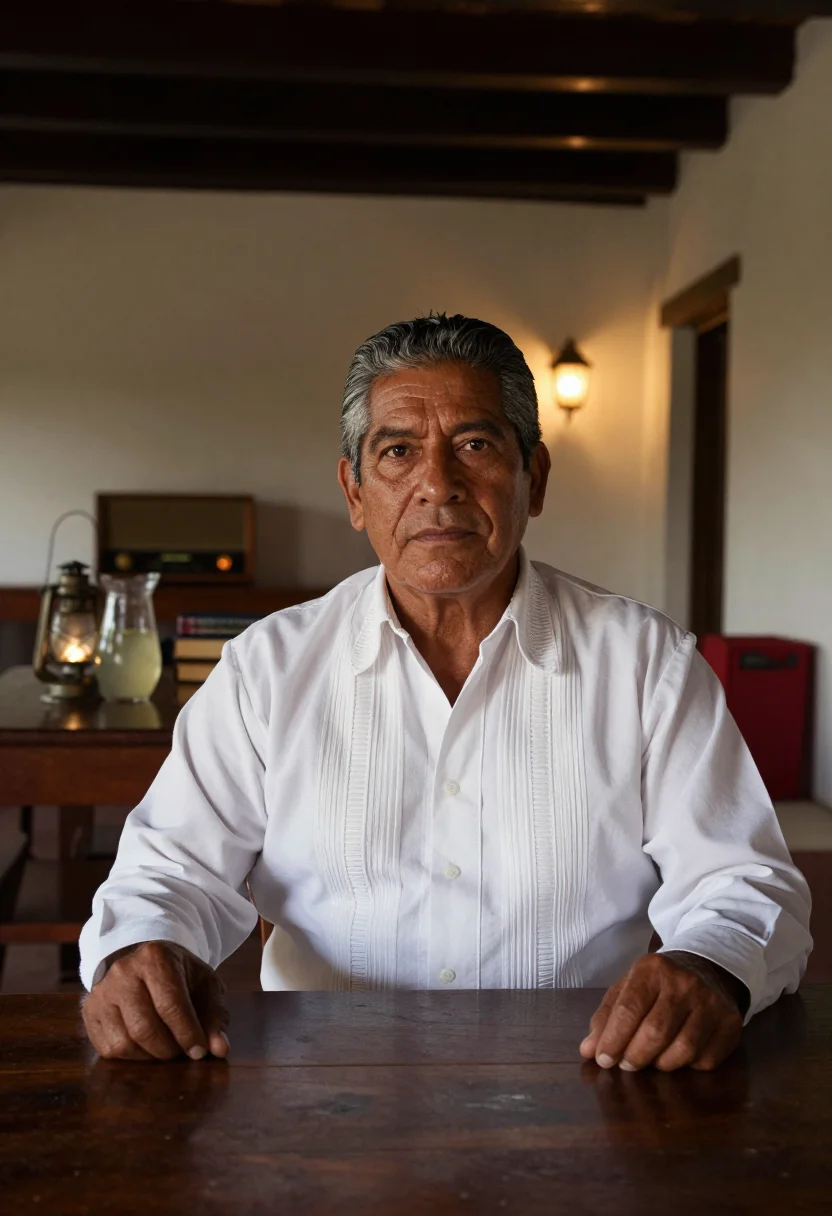 AI hacienda patron sample — portrait of a man, seated portrait of a Mexican man in his e