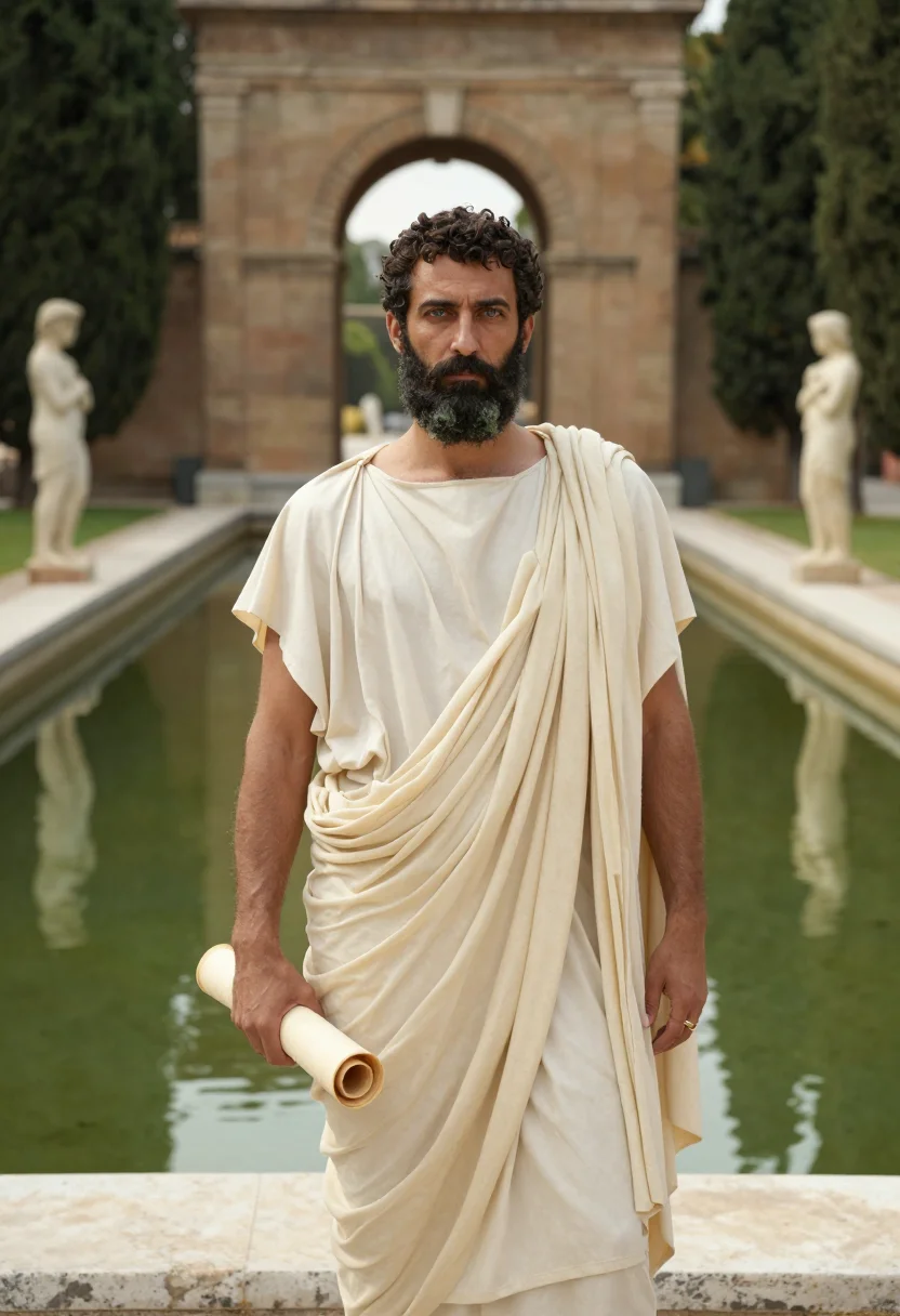 AI hadrian sample — portrait of a man, half-length portrait of a Mediterranean m