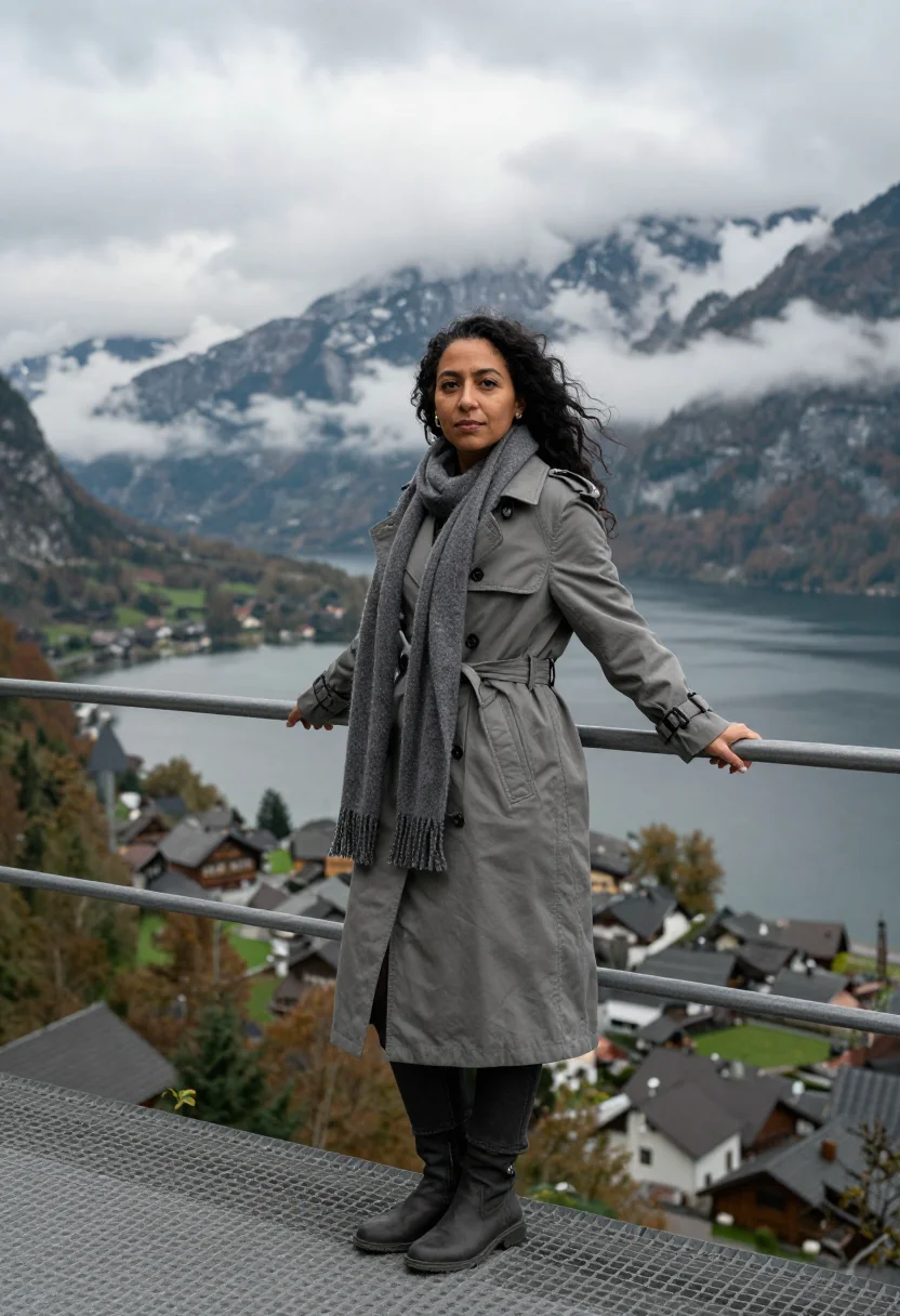 AI hallstatt sample — portrait of a woman, full-length portrait of a mixed-heritag