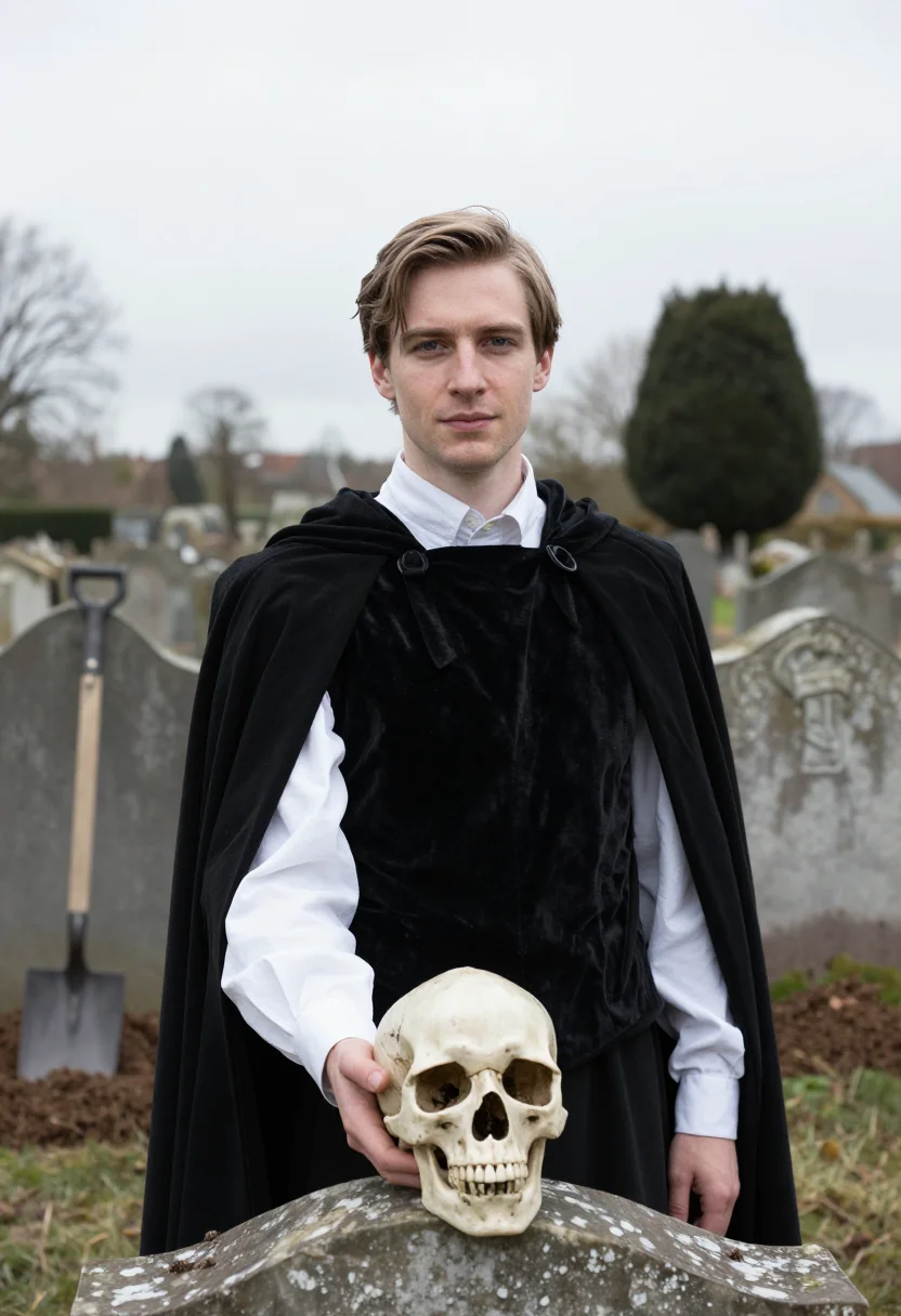 AI hamlet sample — portrait of a man, a tight shoulders-up photograph of a West