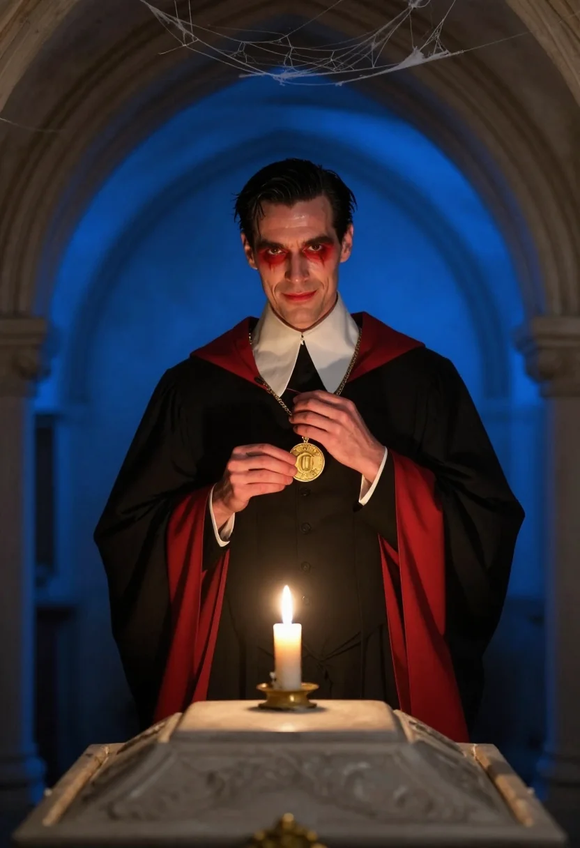 AI hammer horror sample — portrait of a man, close half-length portrait of a tall West