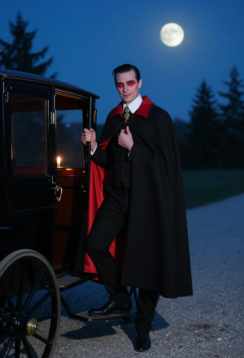 AI hammer horror sample — portrait of a man, three-quarter-length portrait of a tall W