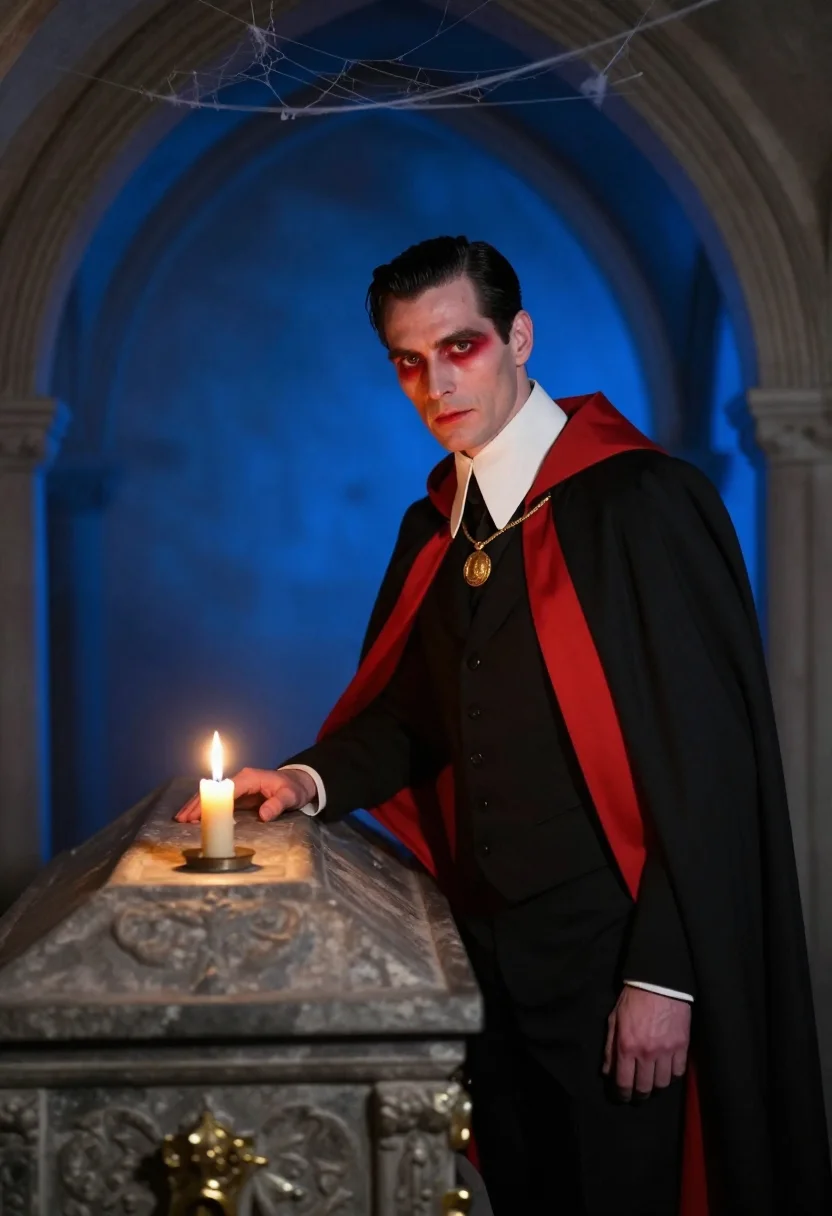 AI hammer horror sample — portrait of a man, half-length portrait of a tall Western-Eu