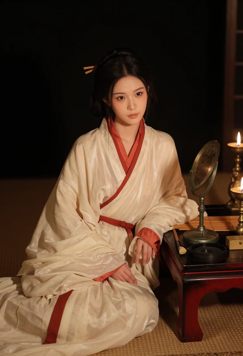 AI han quju sample — portrait of a woman, three-quarter-length portrait of a Chin