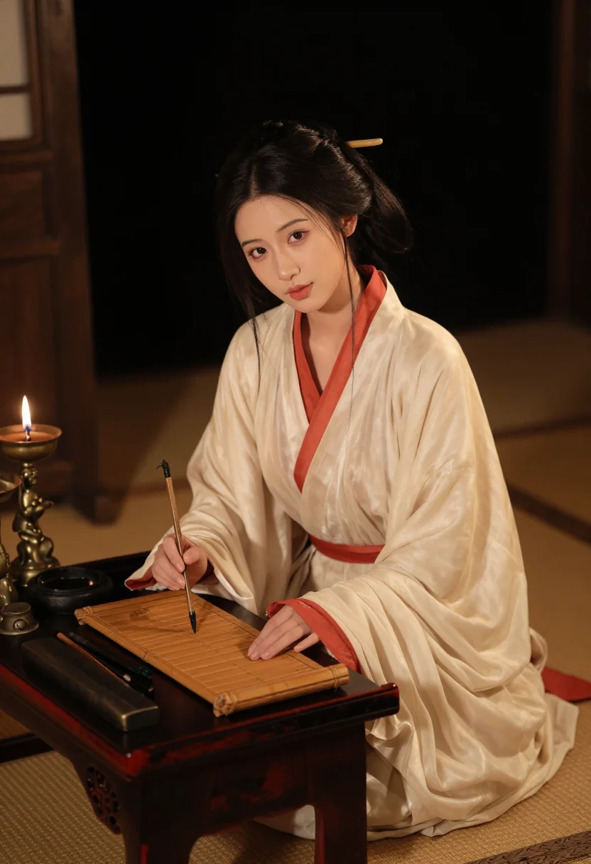 AI han quju sample — portrait of a woman, three-quarter-length portrait of a Chin