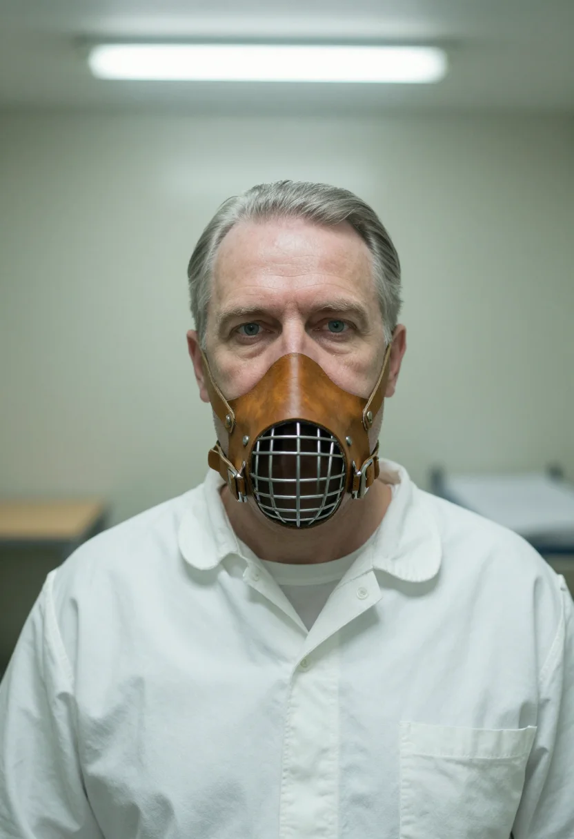 AI hannibal lecter sample — portrait of a man, close head-and-shoulders portrait of a We