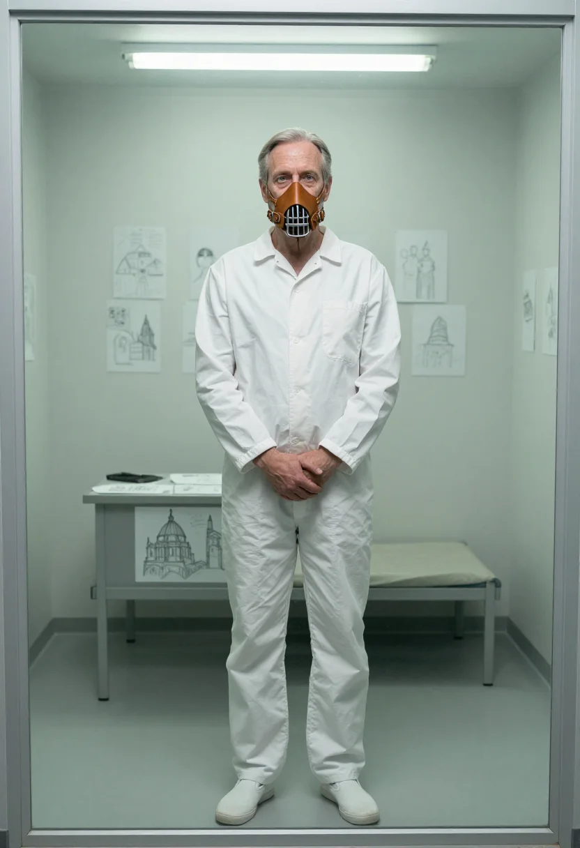 AI hannibal lecter sample — portrait of a man, frontal full-length portrait of a Western