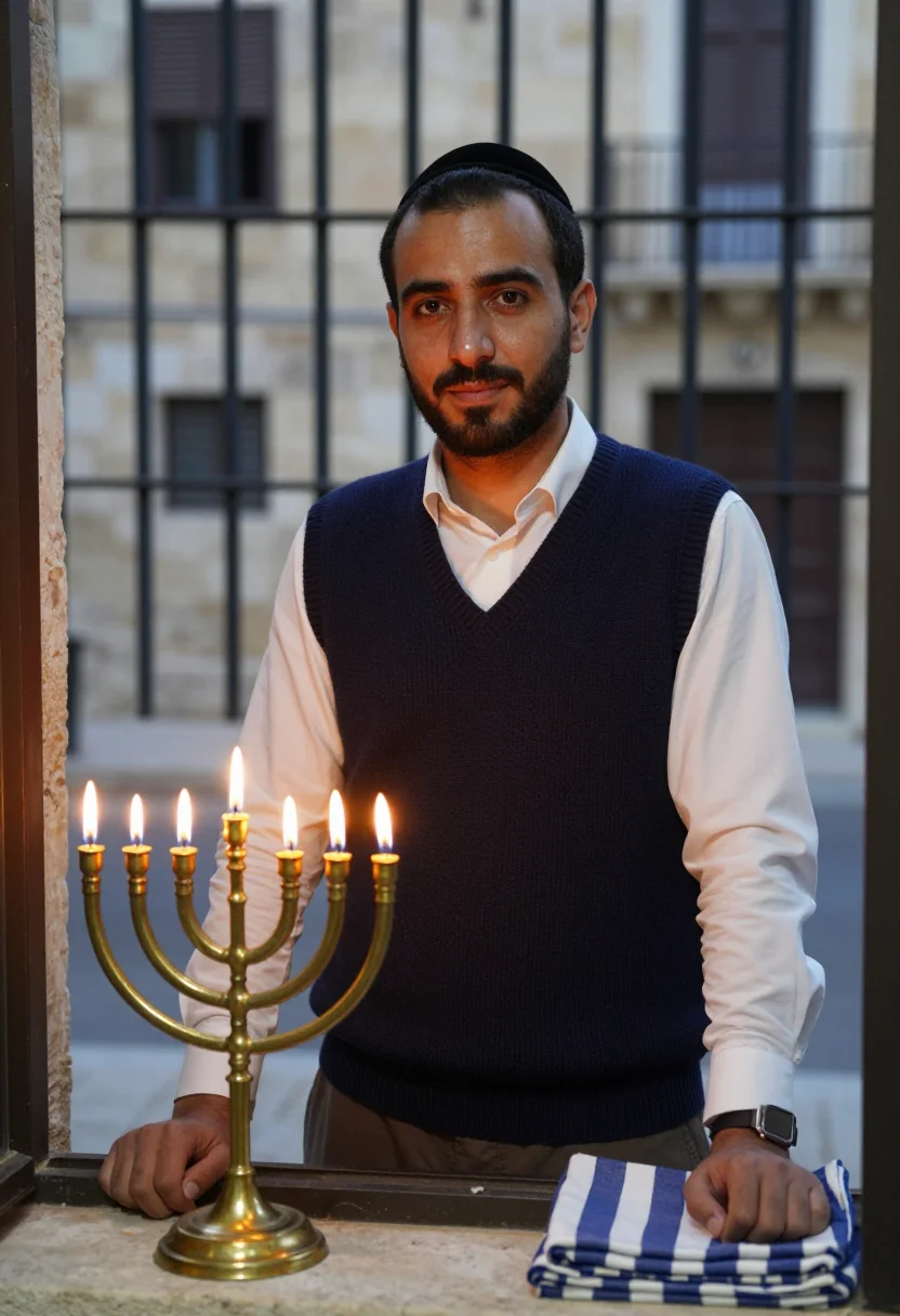 Example portrait from the AI Hanukkah Lights — Free Preview, Train Once