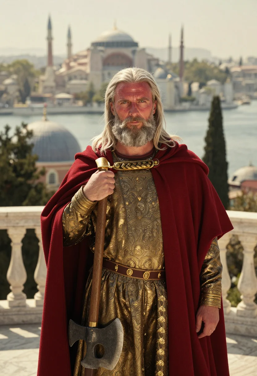AI harald hardrada sample — portrait of a man, chest-up portrait of a Northern-European